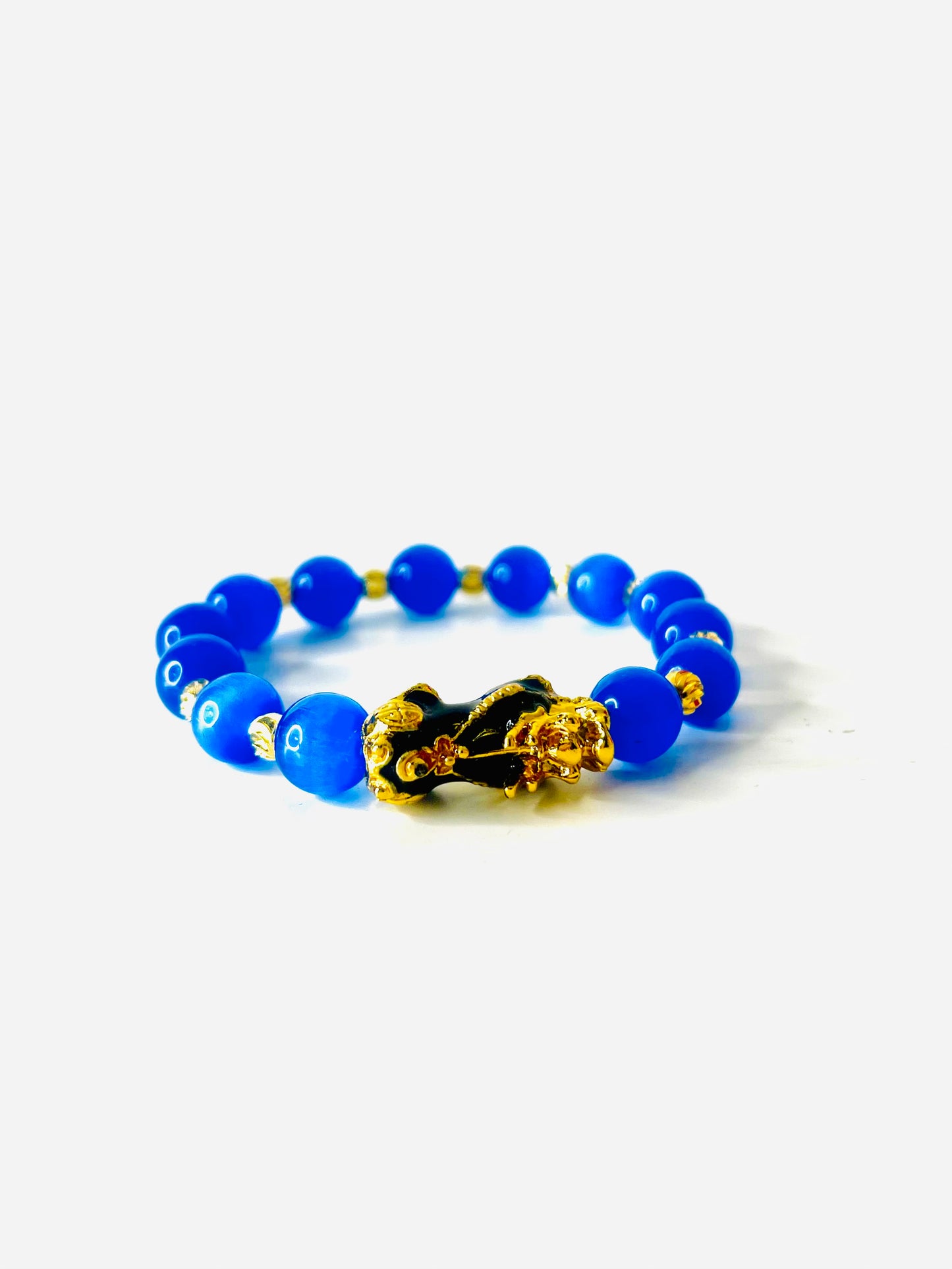 Blue Jade Crystal Power Beaded Bracelet