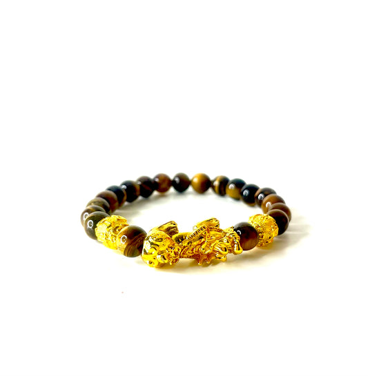 Tiger’s Eye Pixiu Power Beaded Bracelet